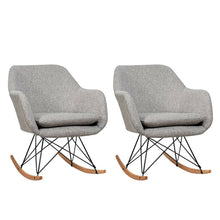 Load image into Gallery viewer, Gymax Set of 2 Accent Rocking Chair Upholstered Rocking Arm Chair w Cushion