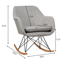 Load image into Gallery viewer, Gymax Set of 2 Accent Rocking Chair Upholstered Rocking Arm Chair w Cushion