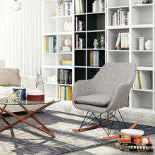 Load image into Gallery viewer, Gymax Set of 2 Accent Rocking Chair Upholstered Rocking Arm Chair w Cushion