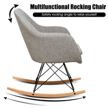 Load image into Gallery viewer, Gymax Set of 2 Accent Rocking Chair Upholstered Rocking Arm Chair w Cushion