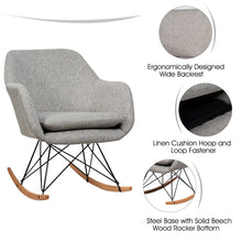 Load image into Gallery viewer, Gymax Set of 2 Accent Rocking Chair Upholstered Rocking Arm Chair w Cushion