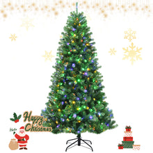 Load image into Gallery viewer, Gymax 6/7/8 FT Pre-lit Artificial Christmas Tree Hinged Xmas Tree w/ 9 Lighting Modes