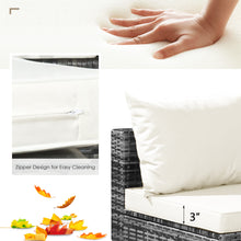 Load image into Gallery viewer, Gymax 7PCS PE Rattan Patio Sectional Sofa Conversation Set w White Cushions