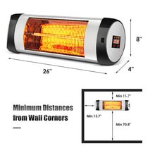 Load image into Gallery viewer, Gymax Wall-Mounted Electric Heater Patio Infrared Heater W Remote Control