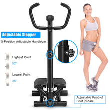 Load image into Gallery viewer, Gymax Adjustable Stair Step Machine Fitness Twisting Stepper w Removable Handlebar