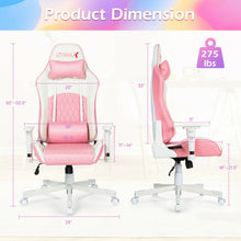 Load image into Gallery viewer, Gymax Gaming Chair Racing Style Adjustable Swivel Computer Office Chair Pink