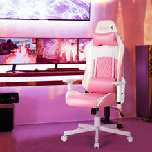 Load image into Gallery viewer, Gymax Gaming Chair Racing Style Adjustable Swivel Computer Office Chair Pink