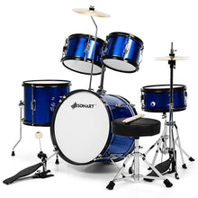 Load image into Gallery viewer, Gymax 16 Inch 5-Piece Complete Kids Junior Drum Set Children Beginner Kit