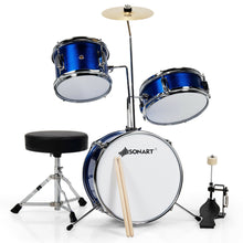 Load image into Gallery viewer, Gymax 13 Inch 3-Piece Kids Junior Beginner Drum Set w/Tom Snare Bass Drum