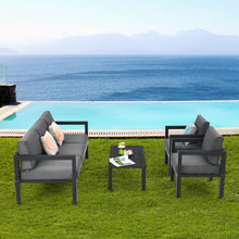 Load image into Gallery viewer, Gymax 4PCS Patio Conversation Furniture Set Outdoor Cushioned Sectional Sofa Set