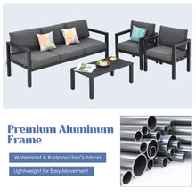 Load image into Gallery viewer, Gymax 4PCS Patio Conversation Furniture Set Outdoor Cushioned Sectional Sofa Set