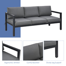 Load image into Gallery viewer, Gymax 4PCS Patio Conversation Furniture Set Outdoor Cushioned Sectional Sofa Set