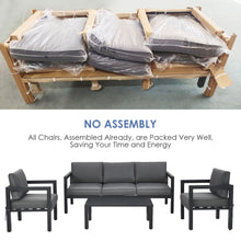 Load image into Gallery viewer, Gymax 4PCS Patio Conversation Furniture Set Outdoor Cushioned Sectional Sofa Set