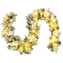 Load image into Gallery viewer, Gymax 9 FT Pre-Lit Artificial Flocked Christmas Garland w 50 LED Lights & Timer