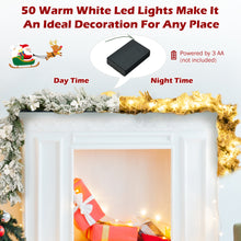 Load image into Gallery viewer, Gymax 9 FT Pre-Lit Artificial Flocked Christmas Garland w 50 LED Lights & Timer
