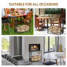Load image into Gallery viewer, Gymax 30'' Firewood Rack W4 Tool Set Kindling Holders for Indoor & Outdoor