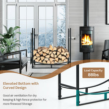 Load image into Gallery viewer, Gymax 30'' Firewood Rack W4 Tool Set Kindling Holders for Indoor & Outdoor