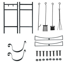 Load image into Gallery viewer, Gymax 30'' Firewood Rack W4 Tool Set Kindling Holders for Indoor & Outdoor