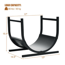 Load image into Gallery viewer, Gymax 17'' U-Shaped Firewood Rack Steel Fireplace Wood Storage Log Rack Holder