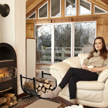 Load image into Gallery viewer, Gymax 17'' U-Shaped Firewood Rack Steel Fireplace Wood Storage Log Rack Holder