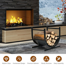 Load image into Gallery viewer, Gymax 17'' U-Shaped Firewood Rack Steel Fireplace Wood Storage Log Rack Holder