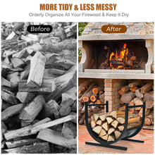 Load image into Gallery viewer, Gymax 17'' U-Shaped Firewood Rack Steel Fireplace Wood Storage Log Rack Holder