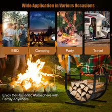 Load image into Gallery viewer, Gymax 17'' U-Shaped Firewood Rack Steel Fireplace Wood Storage Log Rack Holder