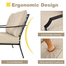 Load image into Gallery viewer, Gymax 2PCS Outdoor Loveseat Set Cushioned Patio Bench Sofa w Coffee Table