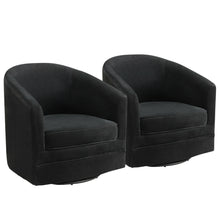Load image into Gallery viewer, Gymax Set of 2 Modern Swivel Barrel Chair Velvet Accent Chair with Metal Base