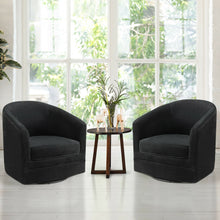 Load image into Gallery viewer, Gymax Set of 2 Modern Swivel Barrel Chair Velvet Accent Chair with Metal Base