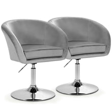 Load image into Gallery viewer, Gymax Set of 2 Modern Velvet Chair Height Adjustable Bar Stool Swivel
