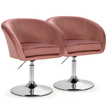 Load image into Gallery viewer, Gymax Set of 2 Modern Velvet Chair Height Adjustable Bar Stool Swivel