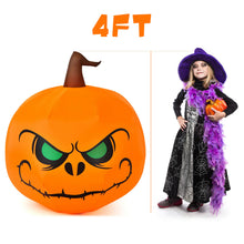 Load image into Gallery viewer, Gymax 4ft Inflatable Pumpkin Blow Up Halloween Decoration w/ Built-in LED Light