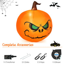 Load image into Gallery viewer, Gymax 4ft Inflatable Pumpkin Blow Up Halloween Decoration w/ Built-in LED Light