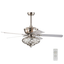 Load image into Gallery viewer, Gymax 52'' Ceiling Fan with Light Nickel Plated Color Wooden Blades w/Remote Control