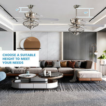 Load image into Gallery viewer, Gymax 52'' Ceiling Fan with Light Nickel Plated Color Wooden Blades w/Remote Control