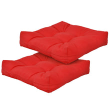 Load image into Gallery viewer, Gymax Set of 2 Square Seat Chair Cushion Pad Waterproof Indoor Outdoor Red
