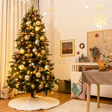 Load image into Gallery viewer, Gymax 7.5 ft Pre-Lit Hinged Christmas Tree Artificial Xmas Tree w/ 100pcs Ornaments