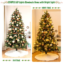 Load image into Gallery viewer, Gymax 7.5 ft Pre-Lit Hinged Christmas Tree Artificial Xmas Tree w/ 100pcs Ornaments