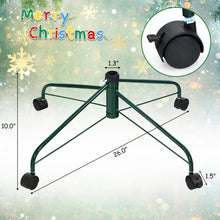 Load image into Gallery viewer, Gymax Rolling Folding Christmas Tree Stand Metal Tree Stand Fits for Tree Up to 9ft