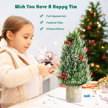 Load image into Gallery viewer, Gymax 18.5'' Tabletop Artificial Christmas Tree Snowy Mini Xmas Tree w/ Pulp Stand