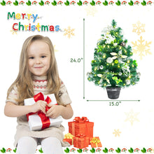 Load image into Gallery viewer, Gymax 2 FT Pre-lit Mini Tabletop Christmas Tree Artificial Xmas Tree w/ LED Lights