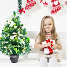Load image into Gallery viewer, Gymax 2 FT Pre-lit Mini Tabletop Christmas Tree Artificial Xmas Tree w/ LED Lights
