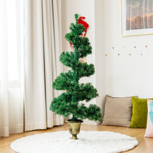 Load image into Gallery viewer, Gymax 2PCS 4 ft Pre-Lit Spiral Topiary Christmas Tree Artificial Helical Xmas Tree