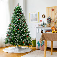 Load image into Gallery viewer, Gymax 6/7/8 FT Artificial Snowy Christmas Tree Hinged Xmas Tree Holiday Decoration