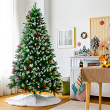 Load image into Gallery viewer, Gymax 6/7/8 FT Artificial Snowy Christmas Tree Hinged Xmas Tree Holiday Decoration