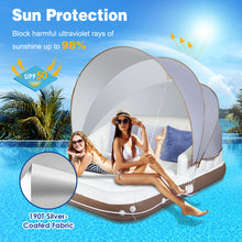 Load image into Gallery viewer, Gymax Floating Canopy Island Inflatable Pool Float Lounge Raft w/ Retractable Canopy