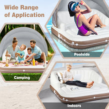 Load image into Gallery viewer, Gymax Floating Canopy Island Inflatable Pool Float Lounge Raft w/ Retractable Canopy