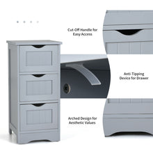 Load image into Gallery viewer, Gymax 3-Drawer Bathroom Floor Cabinet Free Standing Side Storage Organizer