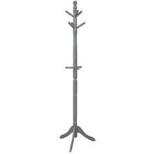 Load image into Gallery viewer, Gymax Wooden Coat Rack Hanger Hall Tree Entryway w/ 9 Hooks 2 Heights Grey